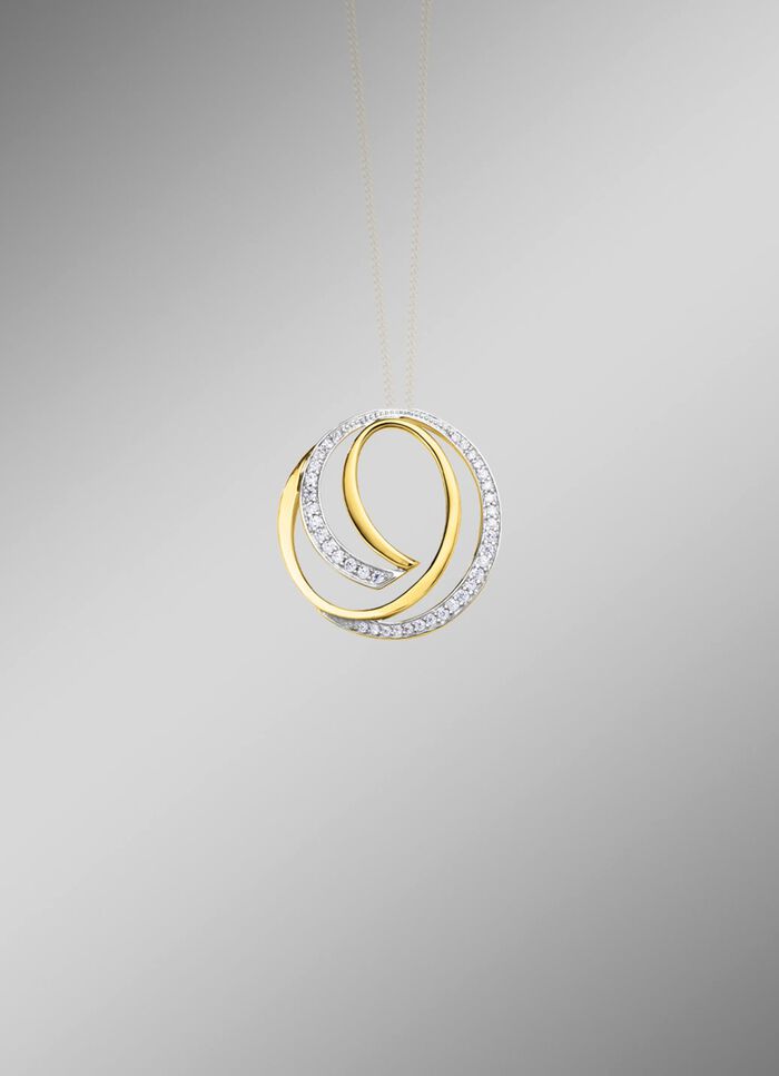 Anh&auml;nger in Bicolor mit Zirkonia 