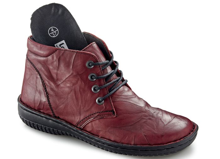 ELENA EDEN, schicke Damen-Boots, Weite G, mit herausnehmbarem Fussbett BURGUND