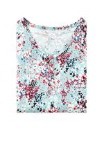 Laurina Nachthemd mit Bord&uuml;rendruck und Knopfleiste 