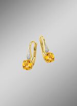 Strahlende Ohrringe mit echtem Wei&szlig;topas und echtem Citrin 
