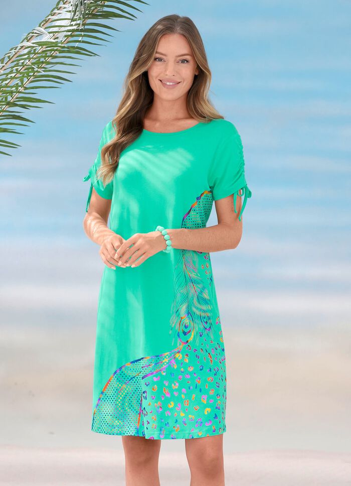 Laurina Kleid mit schimmerndem Druck MINT