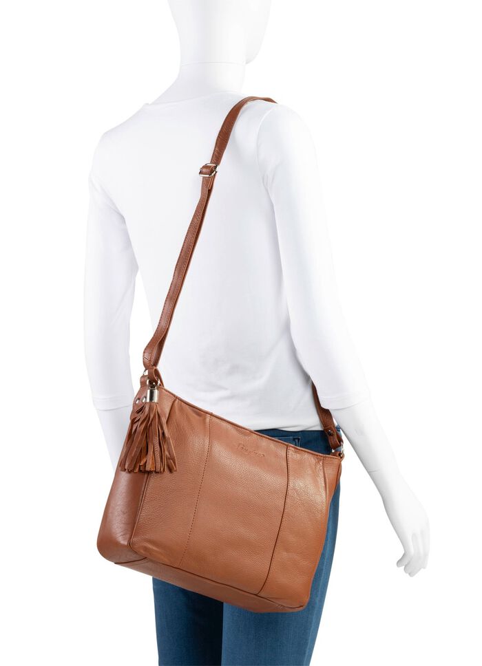 Laurina, Tasche, Damen, mit verstellbarem Umh&auml;ngeriemen COGNAC
