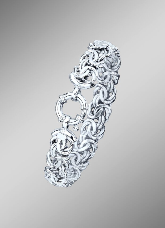 Schweres K&ouml;nigsketten-Armband mit Schmuck-Federring 