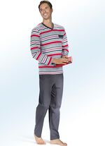 Zweierpack Pyjamas mit V-Ausschnitt und Brusttasche  