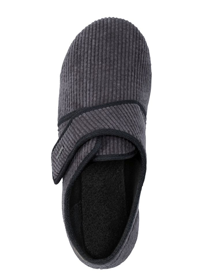 Klassische Herren-Hausschuhe, mit Klettverschluss ANTHRAZIT