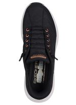 SKECHERS, stylische Damen-Sneaker, mit geformter Slip-Ins Fersenplatte SCHWARZ