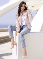 Jeans mit floralem Allover-Druck 