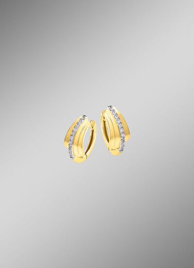 Tolle Klappcreolen mit synth. Zirkonia 