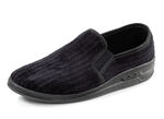 Hausschuh aus Cord-Textilmaterial SCHWARZ
