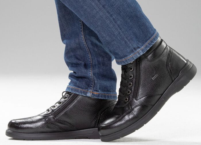 GINO GALANTE, gef&uuml;tterte Herren-Boots, Winterschuhe, mit Reissverschluss SCHWARZ