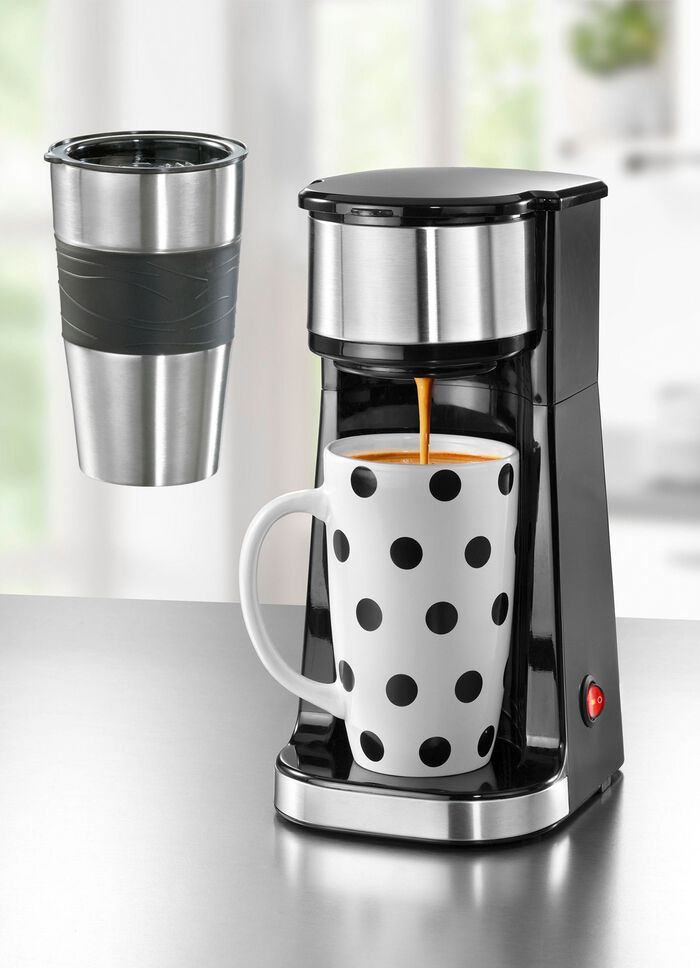 Kaffeemaschine inkl. Thermo- und Keramikbecher 