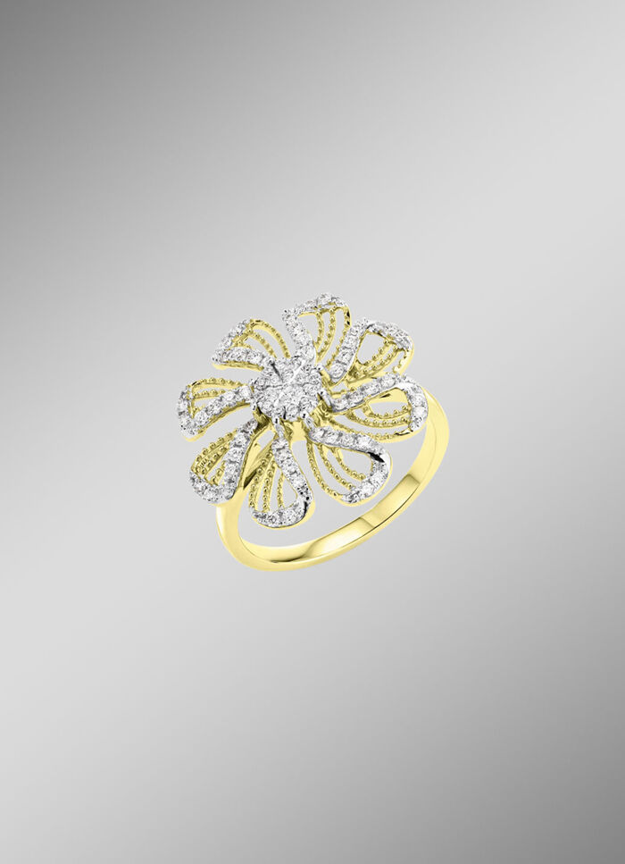 Damenring im Blumendesign 