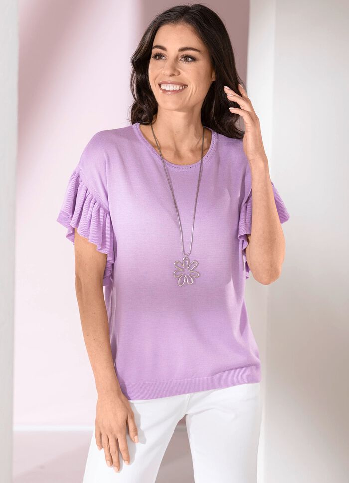 Pulli in weich fliessender Qualit&auml;t FLIEDER