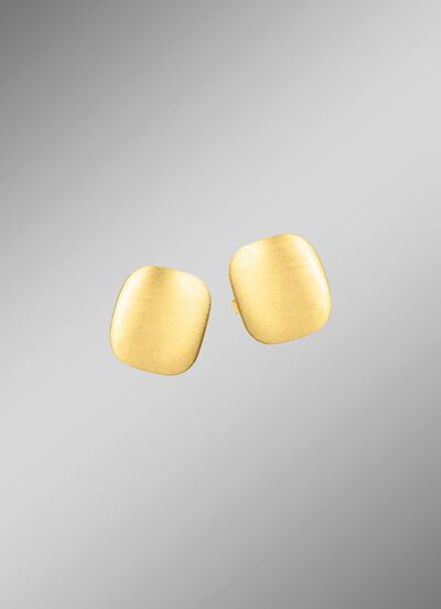 Satinierte Ohrstecker aus Gold 