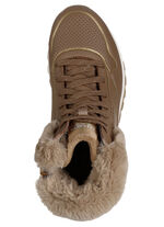 SKECHERS, gefütterte Damen-Boots, Winterschuhe, mit flauschigem Plüschkragen BRAUN