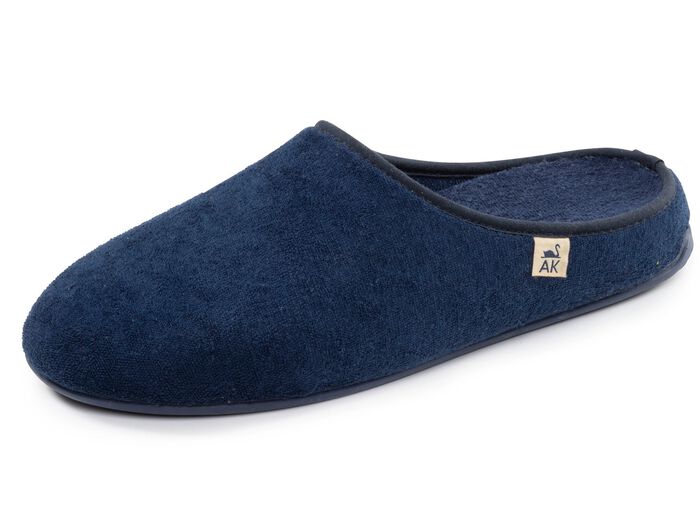 Klassische Herren-Hausschuhe, mit herausnehmbarem Fussbett BLAU