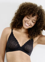 sloggi ZERO Feel-Push-up-BH mit Elastikspitze SCHWARZ