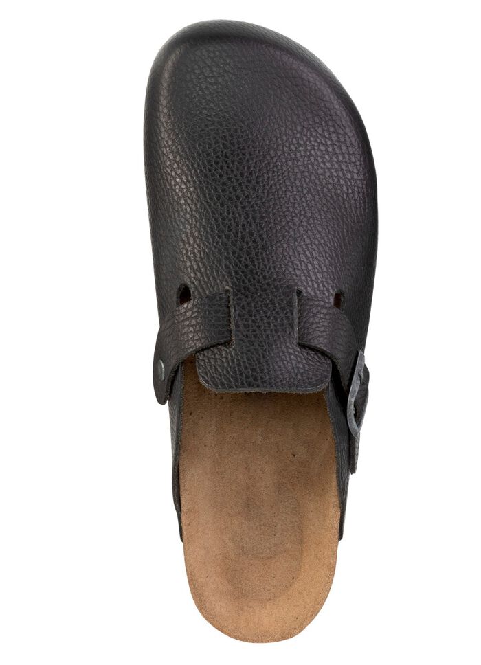 GINO GALANTE Clog aus schattiertem, genarbtem Rindleder SCHWARZ