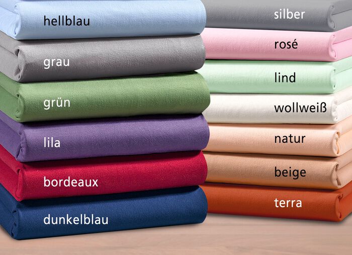 Bella Donna Zwirn-Jersey-Stretch Spannbetttuch HELLBLAU