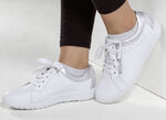 Waldläufer, bequeme Damen-Schnürschuhe, Weite K, mit herausnehmbarem Fussbett WEISS-SILBER