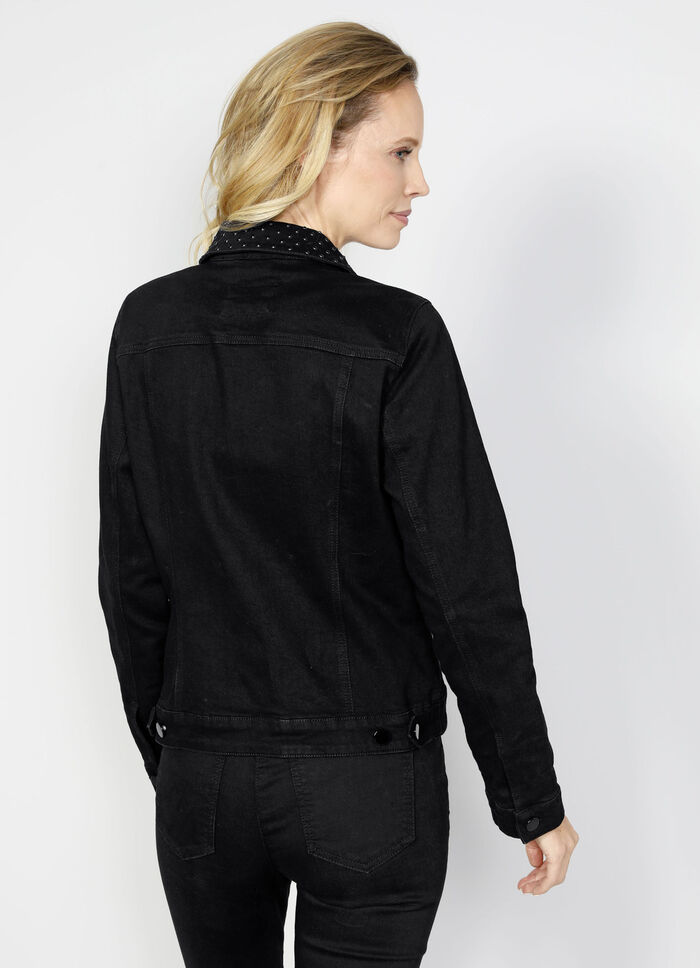 Jeansjacke mit Umlegekragen 
