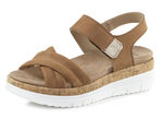 ELENA EDEN, bequeme Damen-Sandalen, Weite H, mit herausnehmbarem Fussbett COGNAC
