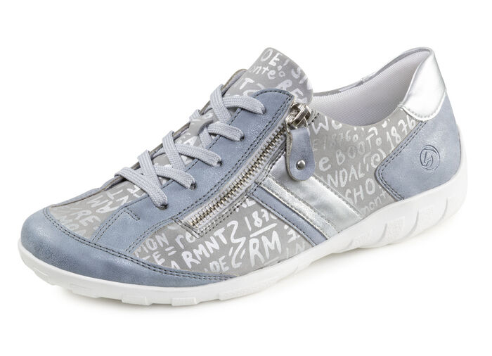 Remonte, bequeme Damen-Sneaker, Weite G, mit herausnehmbarem Fussbett HELLBLAU-SILBER