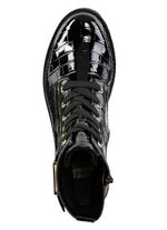 Remonte, stylische Damen-Stiefeletten, Winterschuhe, Weite G, mit herausnehmbarem Fußbett SCHWARZ-GOLD