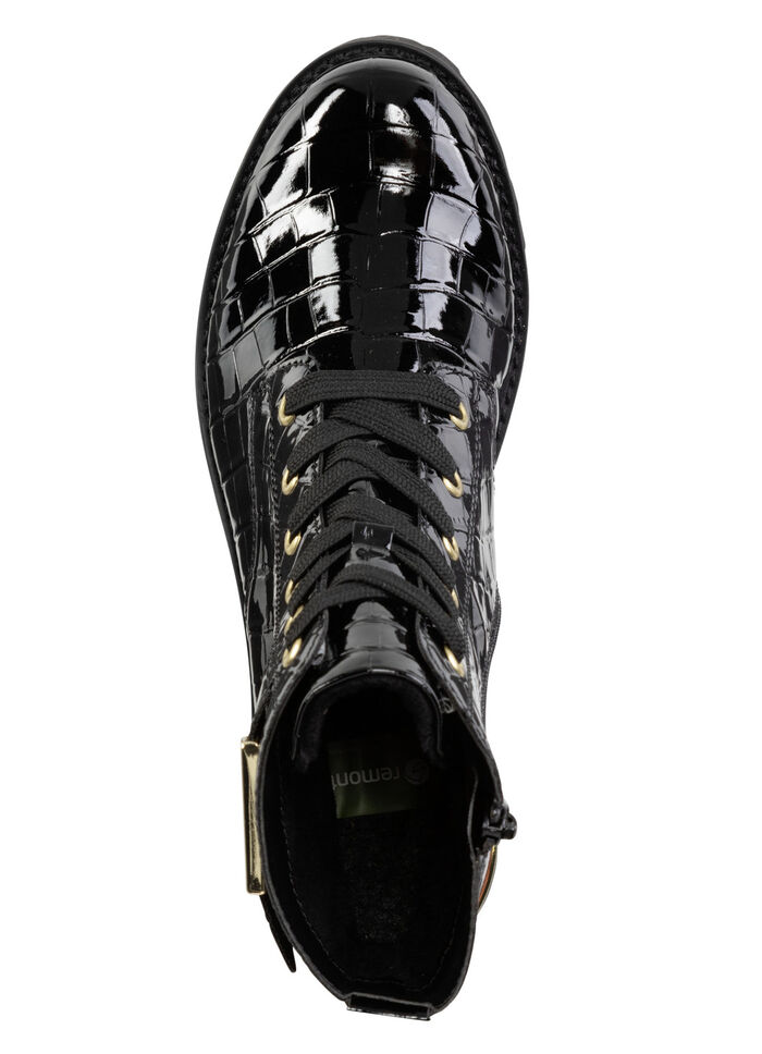 Remonte, stylische Damen-Stiefeletten, Winterschuhe, Weite G, mit herausnehmbarem Fußbett SCHWARZ-GOLD