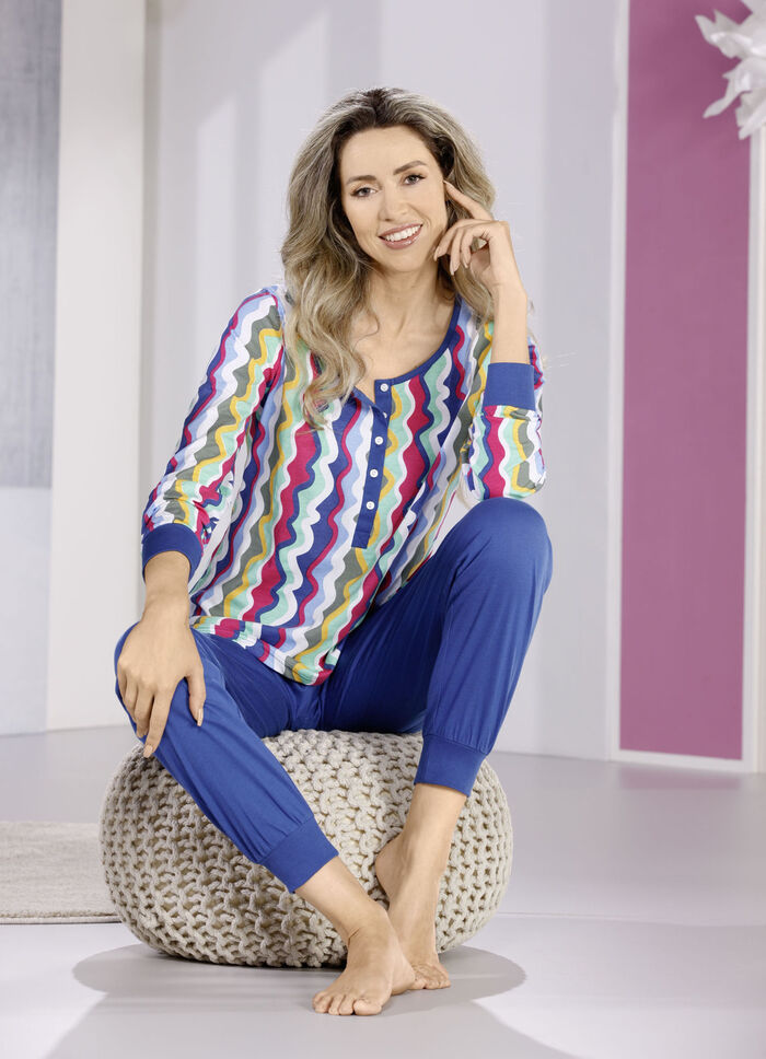 Schlafanzug mit Bündchen, nachhaltiger Baumwollanbau 