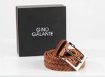 GINO GALANTE, eleganter Herren-G&uuml;rtel inkl. Box, 3 cm breit COGNAC