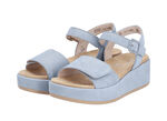 Sandale aus Samtveloursleder HELLBLAU