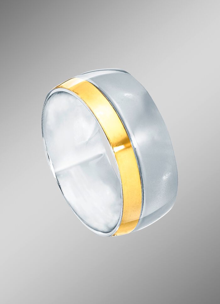 Damenring in Hochglanz und in Bicolor 