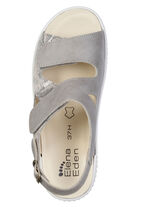 ELENA EDEN, bequeme Damen-Sandalen, Weite H, mit herausnehmbarem Fussbett GRAU-BEIGE
