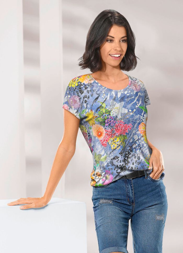 Attraktives Shirt mit &uuml;berschnittener Schulterpartie 