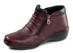 ELENA EDEN, bequeme Damen-Boots, Weite H, mit herausnehmbarem Fussbett BURGUND-SCHWARZ