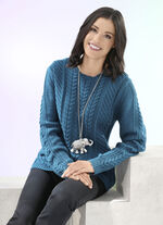 Pullover in Strukturmix PETROL
