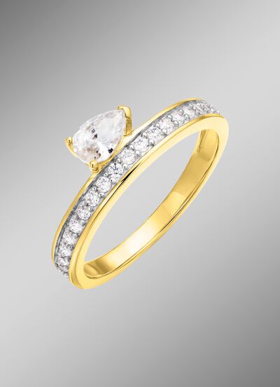 Interessanter Damenring mit Zirkonia 