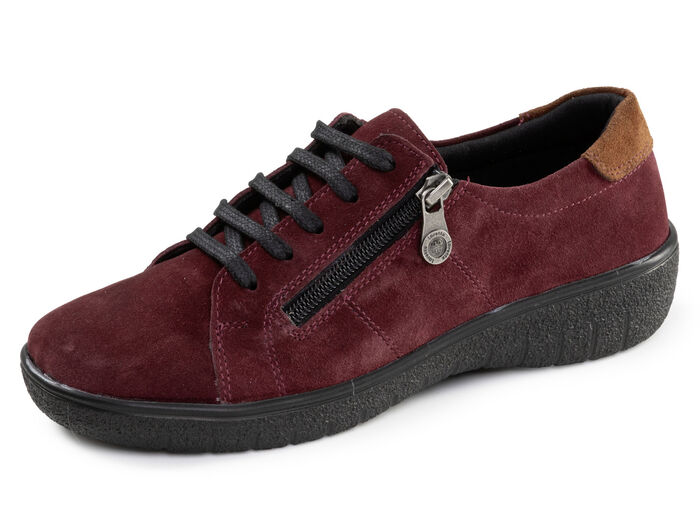 ELENA EDEN, bequeme Damen-Schnürschuhe, Weite G, mit herausnehmbarem Fussbett BORDEAUX