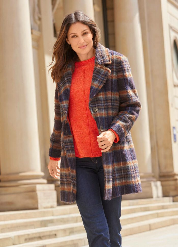 Kurzmantel im Karo-Dessin 