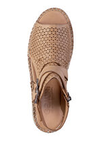 Gemini Sandale aus weichem Nappaleder mit Zierperforation CAMEL