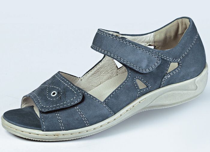 Waldläufer Sandale mit komfortablem Klettverschluss JEANSBLAU