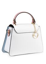 Laurina, Mini-Tasche, Damen, mit abnehmbarem Umh&auml;ngeriemen WEISS-BLAU-ROS&Eacute;