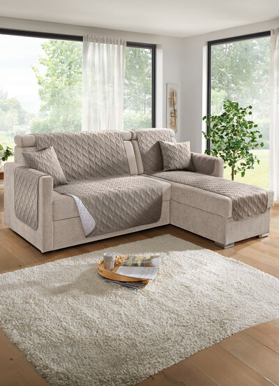 Sessel-,Couch- und Armlehnenschoner  mit  Rauten-Steppung 