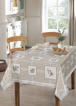 Pflegeleichte Wachstuch-Tischdecke BEIGE