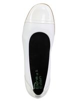 ELENA EDEN, klassische Damen-Ballerinas, Weite G, mit herausnehmbarem Fussbett WEISS