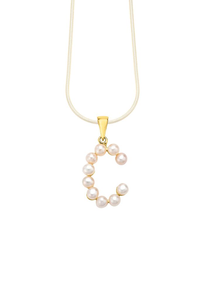 Personalisierte Eleganz: Buchstaben-Anh&auml;nger mit S&uuml;sswasser-Zuchtperlen 