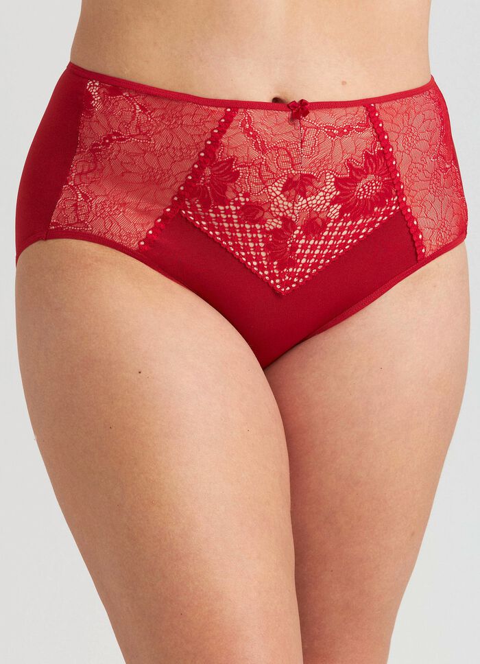 Miss Mary Miederslip mit unterlegter Elastikspitze ROT