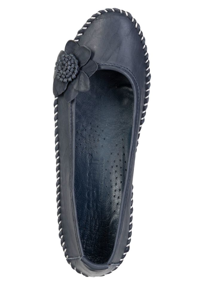 Gemini, schicke Damen-Ballerinas, Weite G, mit herausnehmbarem Fussbett MARINE