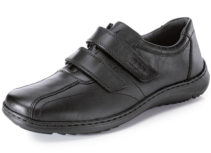 Waldläufer, bequeme Herren-Slipper, Weite H, mit herausnehmbarem Fussbett SCHWARZ